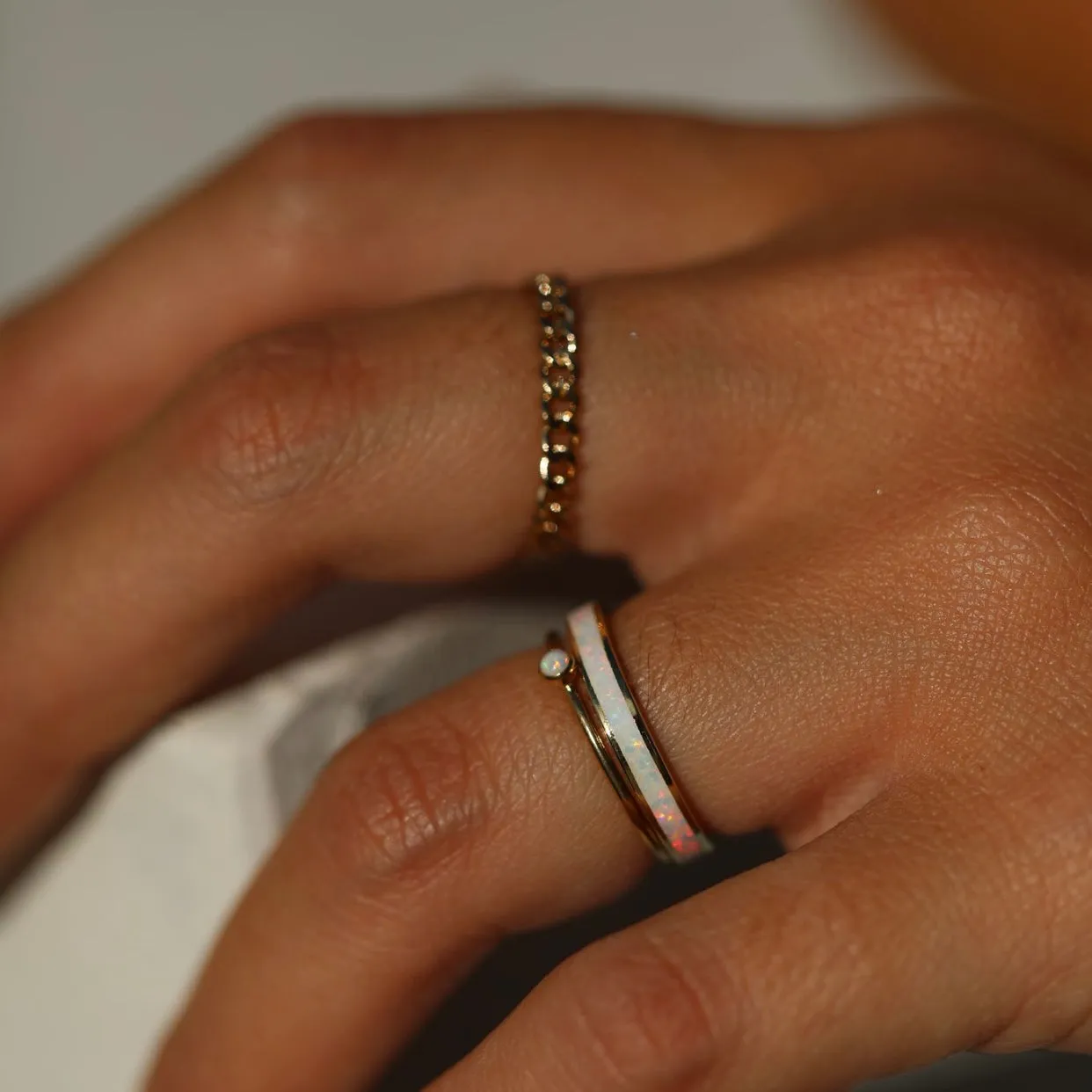 Opal Bezel Ring