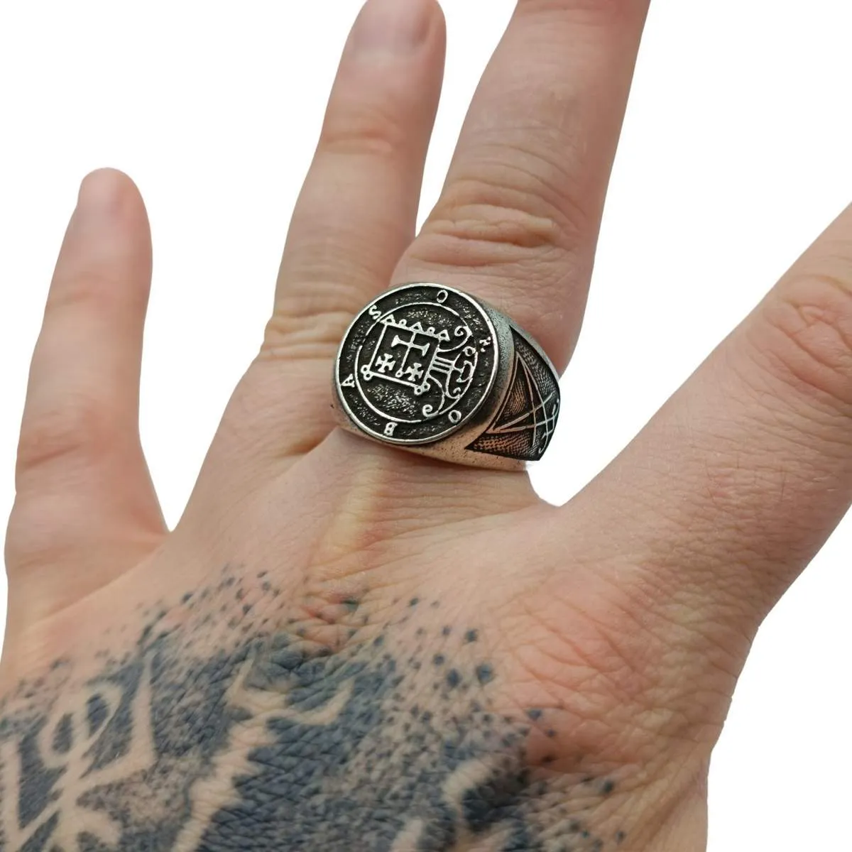 Orobas demon sigil ring from bronze