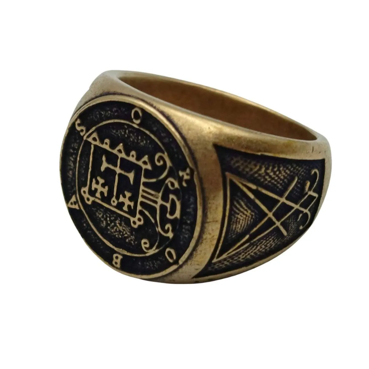 Orobas demon sigil ring from bronze