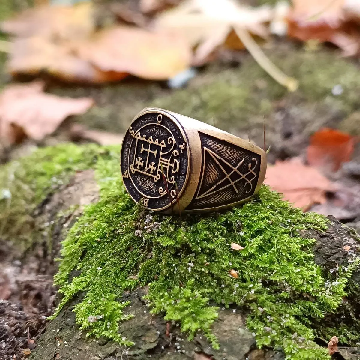 Orobas demon sigil ring from bronze