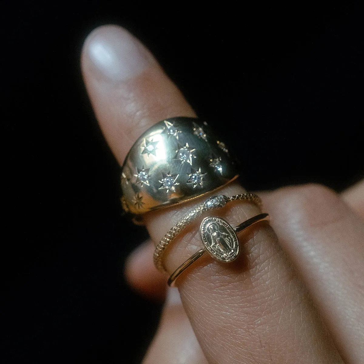 Ouroboros Diamond Snake Ring