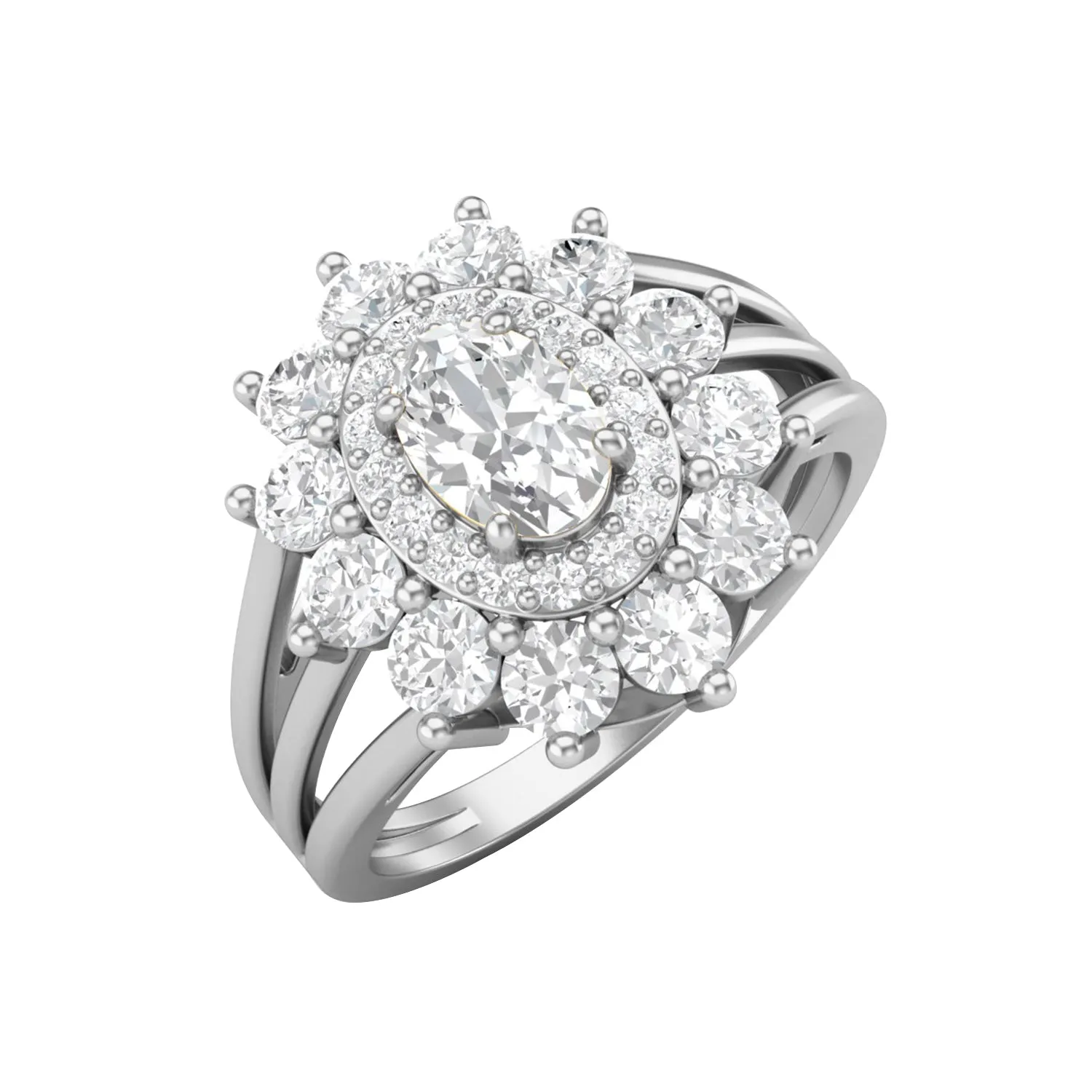 Oval 6X4MM Moissanite Diamond 925 Sterling Silver Solitaire Ring
