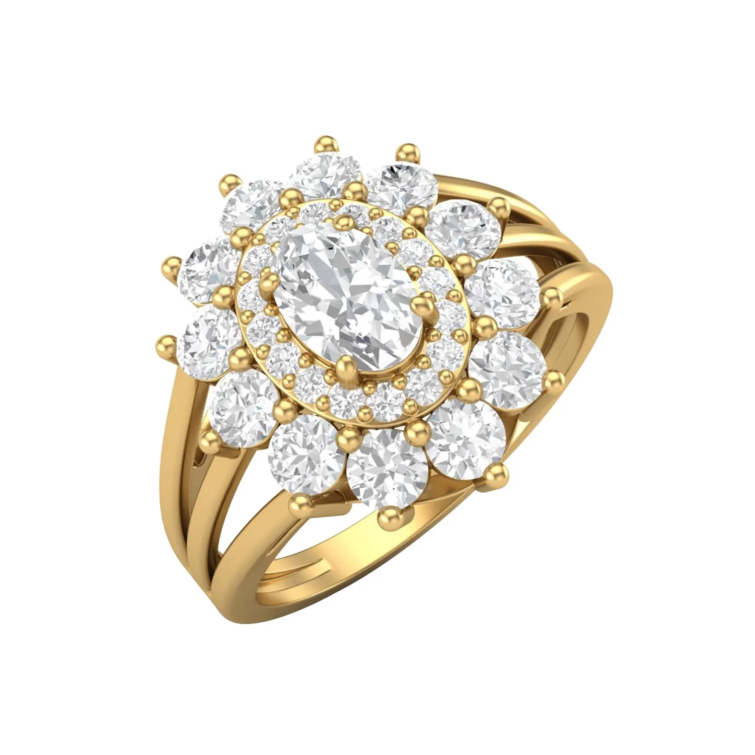 Oval 6X4MM Moissanite Diamond 925 Sterling Silver Solitaire Ring