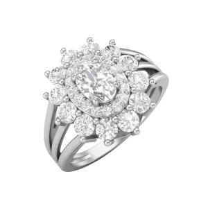 Oval 6X4MM Moissanite Diamond 925 Sterling Silver Solitaire Ring
