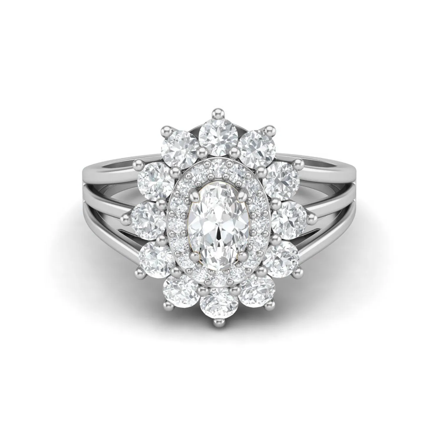 Oval 6X4MM Moissanite Diamond 925 Sterling Silver Solitaire Ring