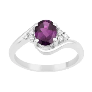 Oval Cut 1.5 Ctw Amethyst Sterling Silver Solitaire Rings