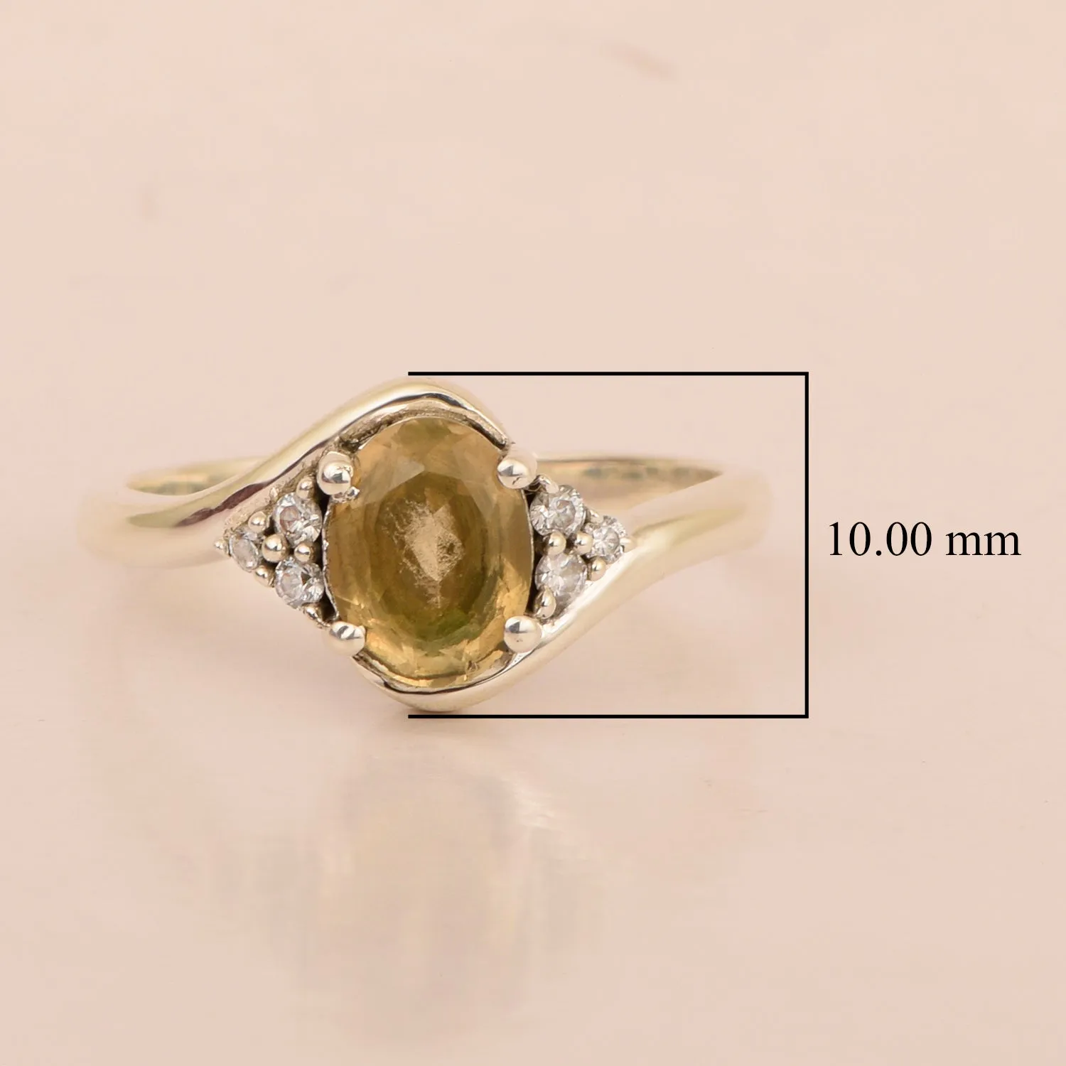 Oval Cut 1.5 Ctw Citrine Sterling Silver Solitaire Rings
