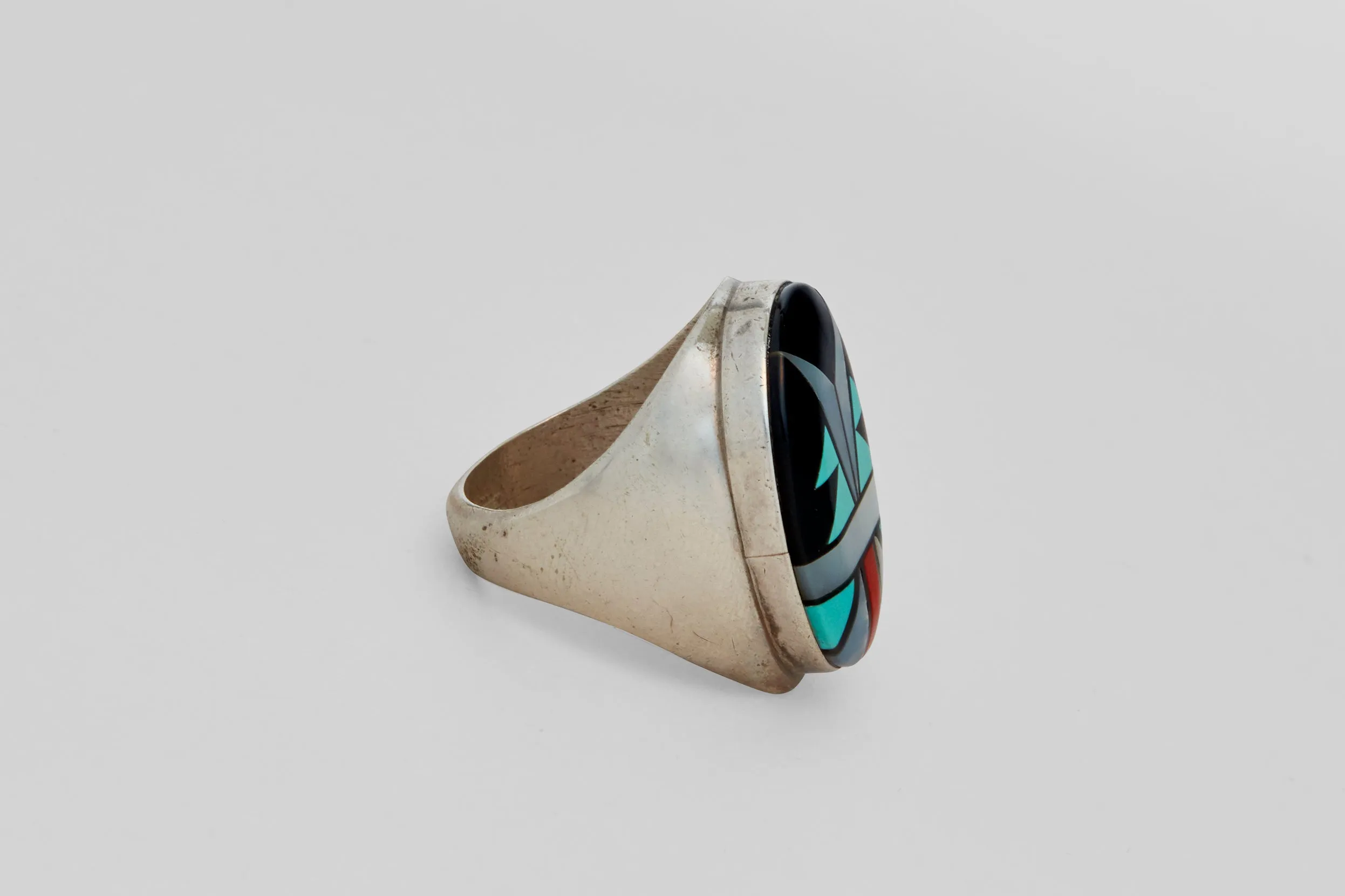 Oval Navajo Multi Stone Inlay Ring
