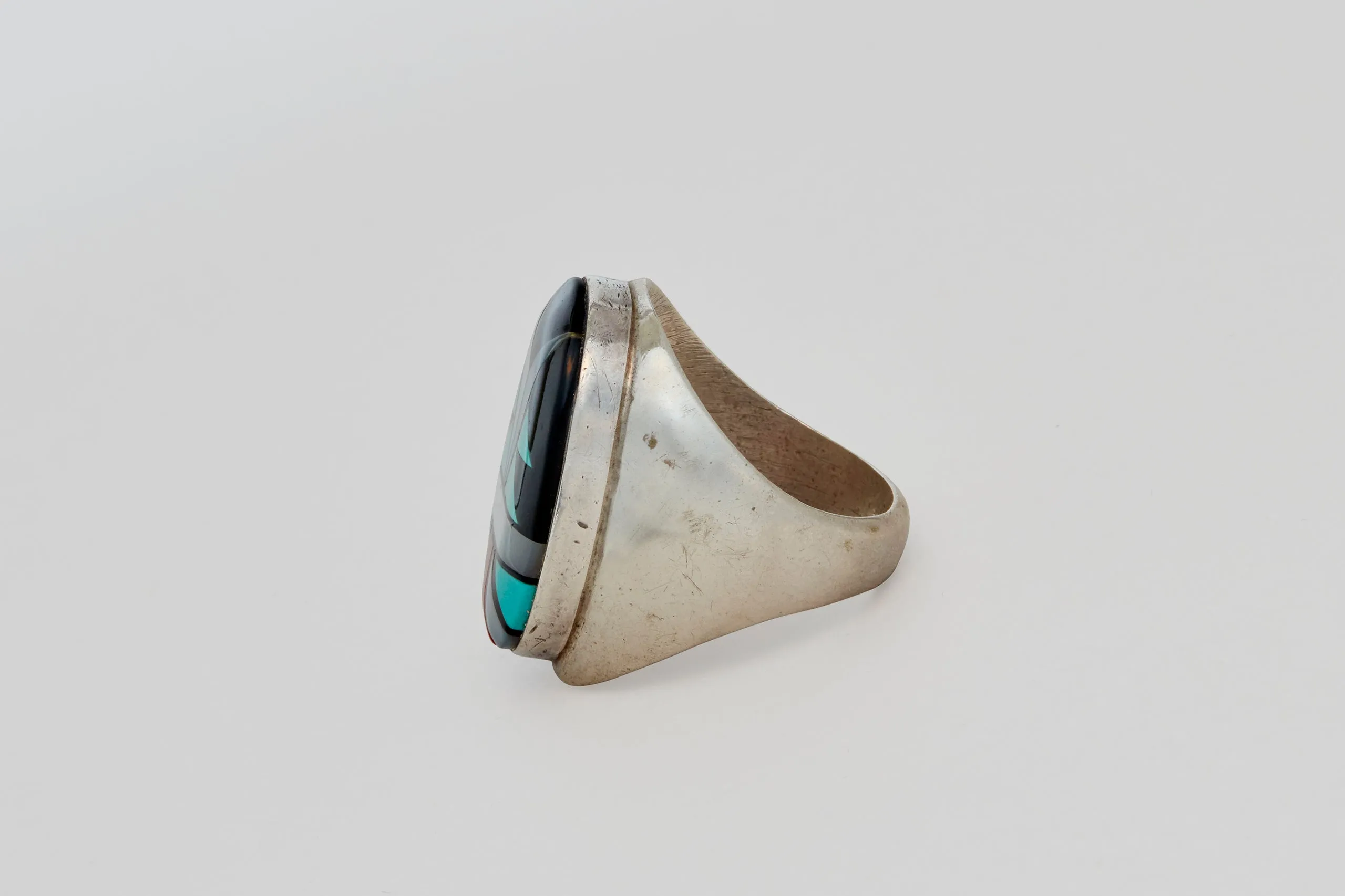 Oval Navajo Multi Stone Inlay Ring