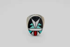 Oval Navajo Multi Stone Inlay Ring
