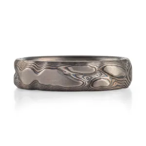 Oxidized Ash Palette Ring in Guri Bori Pattern