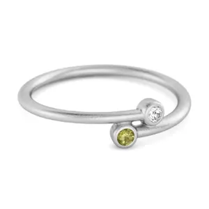 Peridot Birthstone 925 Sterling Silver Personalized Split Ring