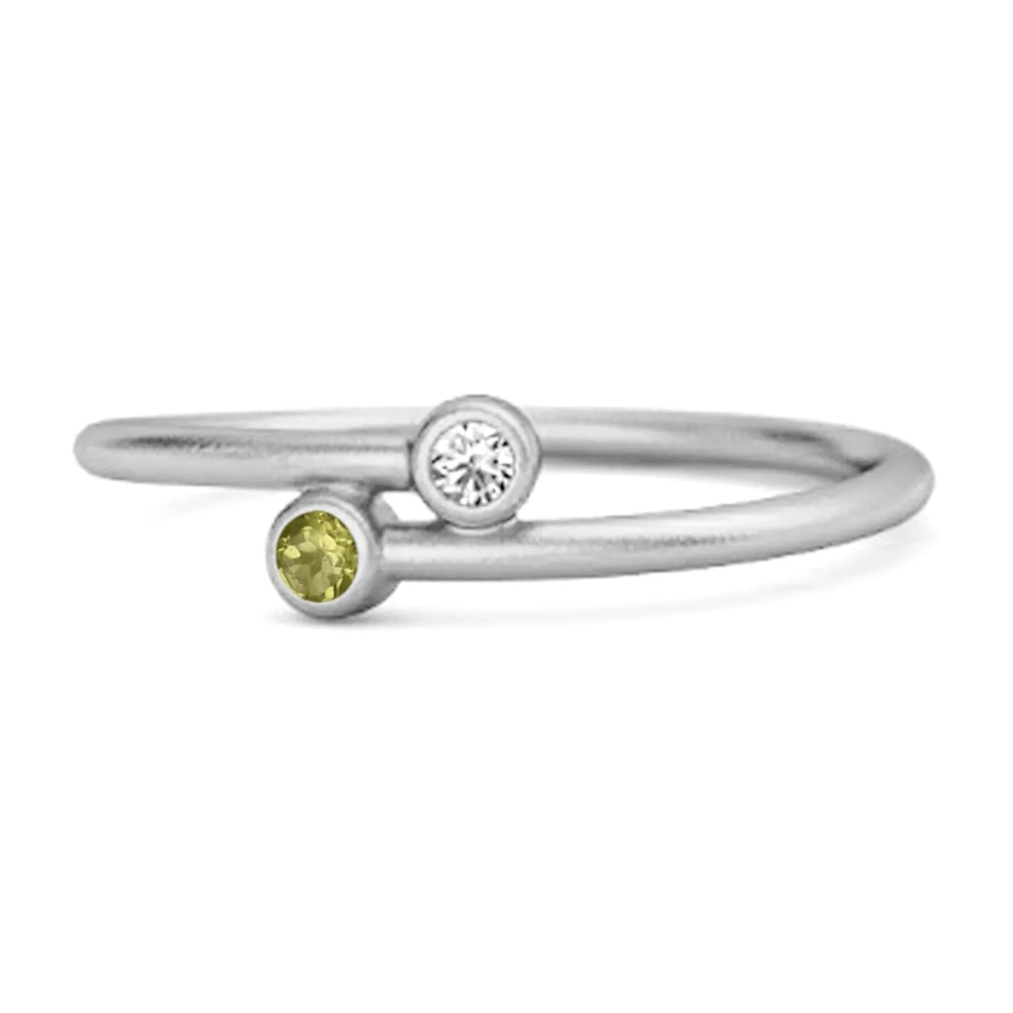 Peridot Birthstone 925 Sterling Silver Personalized Split Ring