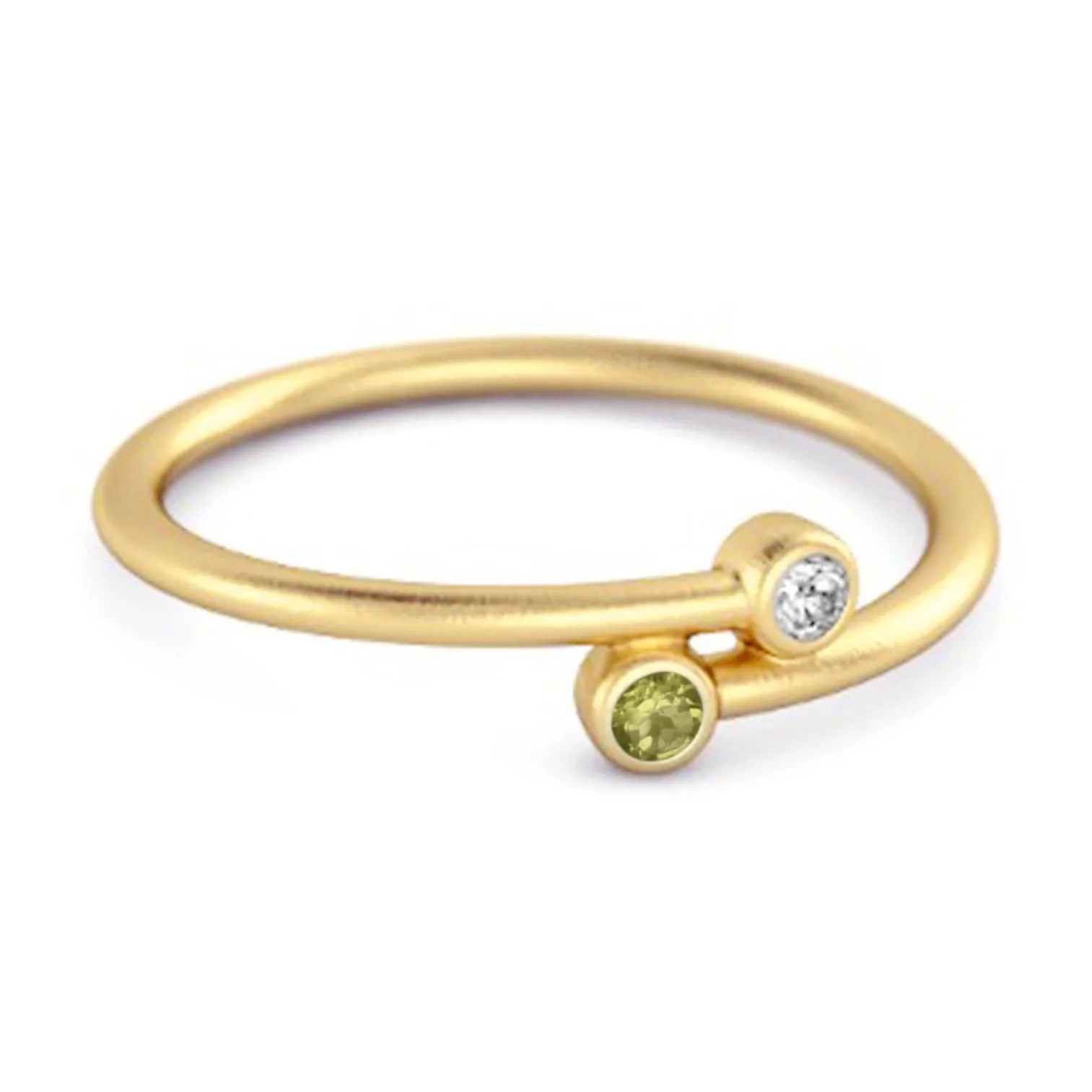 Peridot Birthstone 925 Sterling Silver Personalized Split Ring