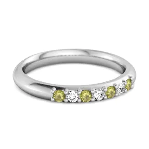 Peridot Eternity 925 Sterling Silver Stackable Mismatch Ring