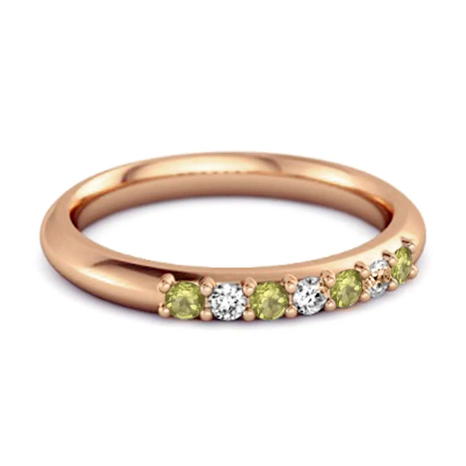 Peridot Eternity 925 Sterling Silver Stackable Mismatch Ring