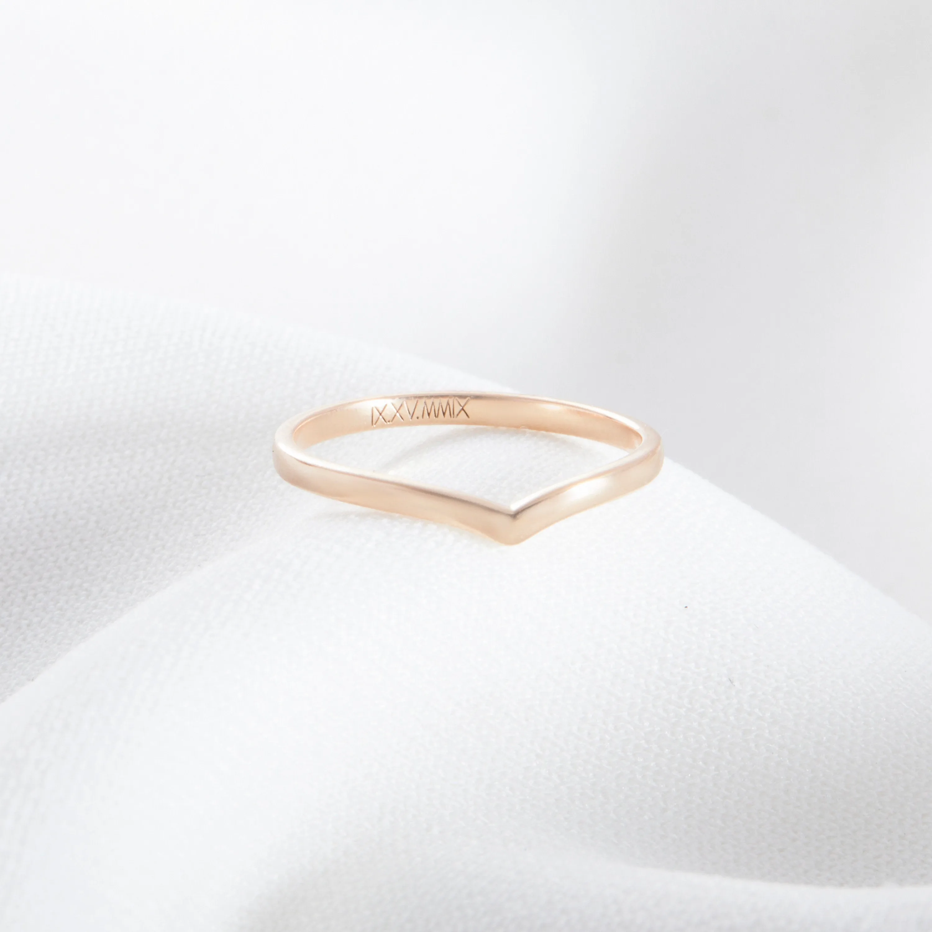 Personalized Wishbone Ring