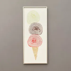 Pine Cone, Limited Edition, 22"x9" Framed Tree Print