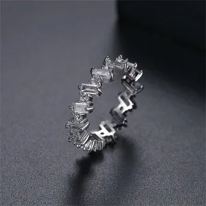 Pink Crystal & Cubic Zirconia Band Ring
