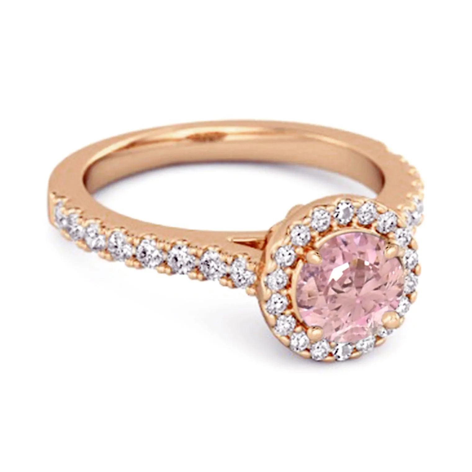 Pink Zirconia Birthstone 925 Sterling Silver Solitaire Accents Ring