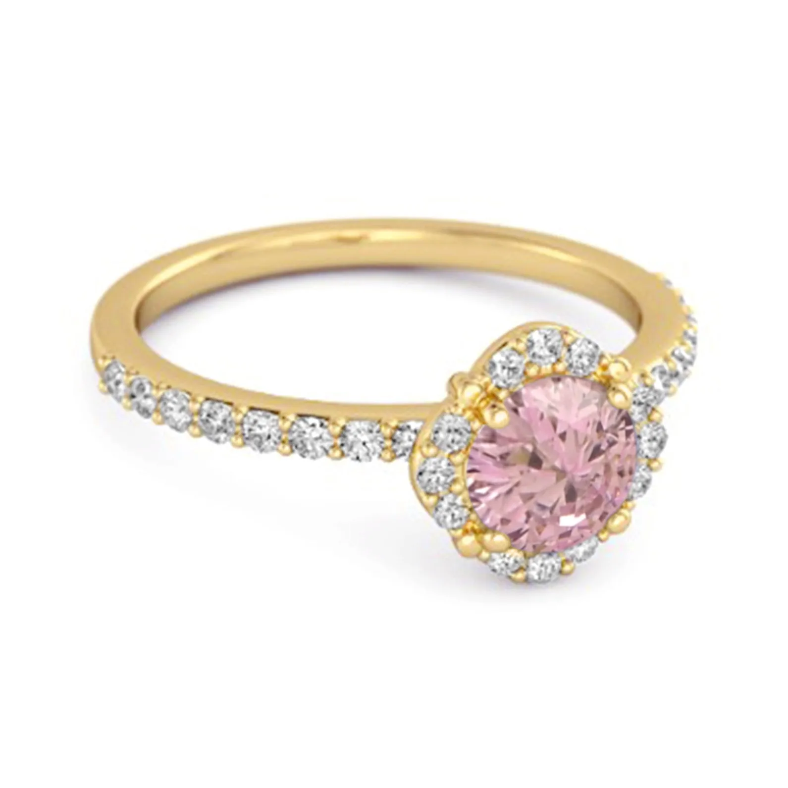 Pink Zirconia Solitaire Accents 925 Sterling Silver Friendship Ring