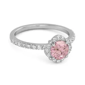Pink Zirconia Solitaire Accents 925 Sterling Silver Friendship Ring