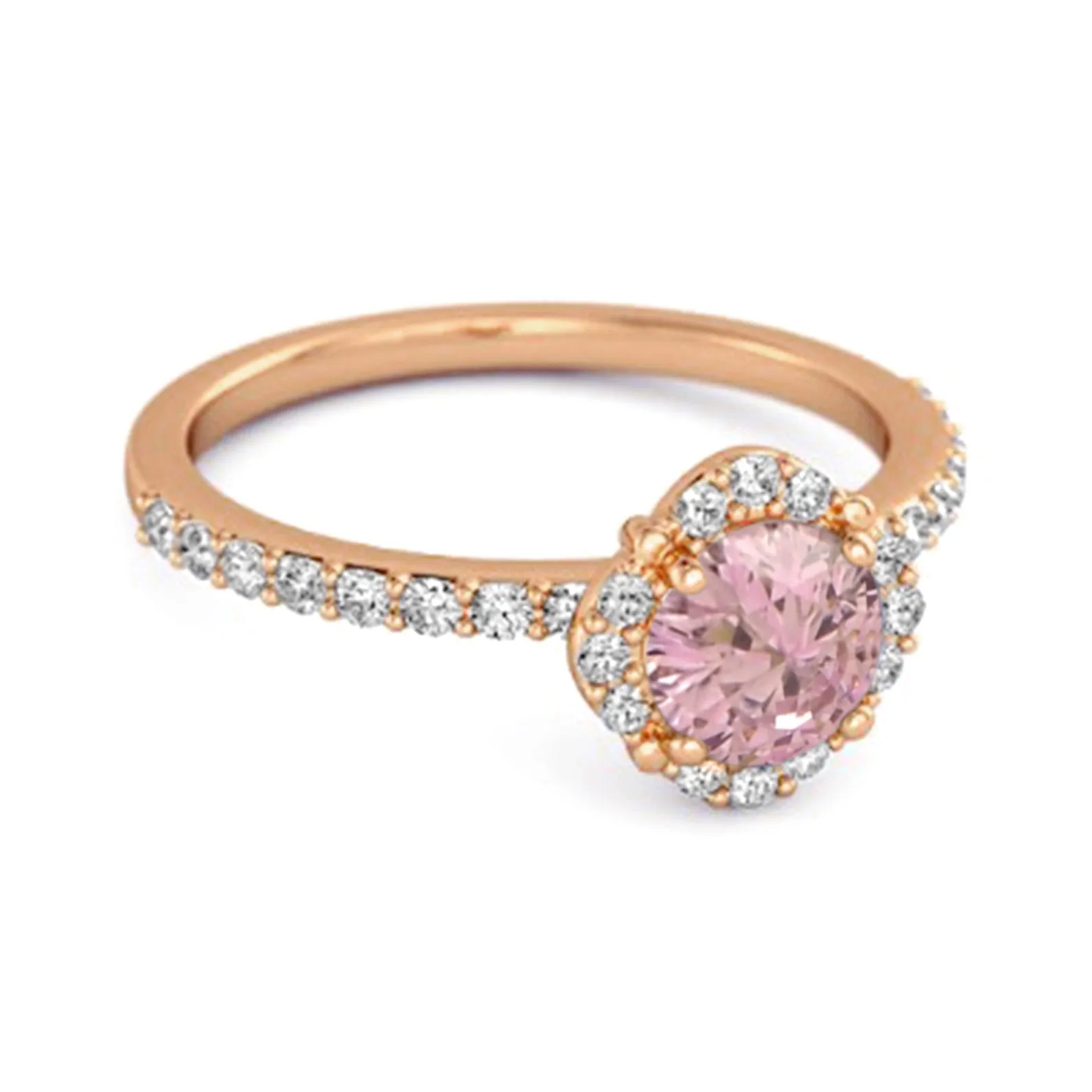 Pink Zirconia Solitaire Accents 925 Sterling Silver Friendship Ring