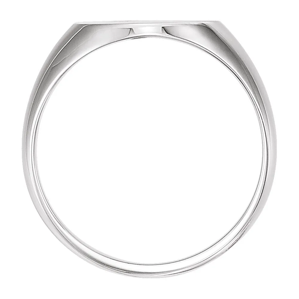 Platinum .02 CTW Diamond Signet Ring, Size 11