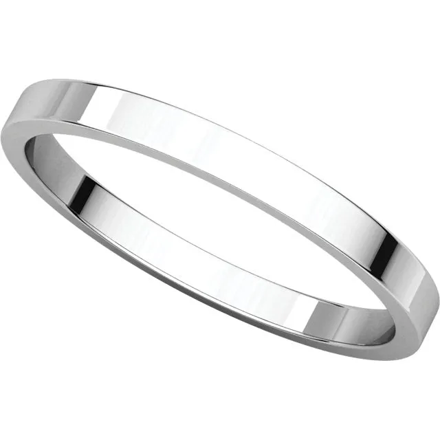 Platinum 2mm Flat Band, Size 4.5