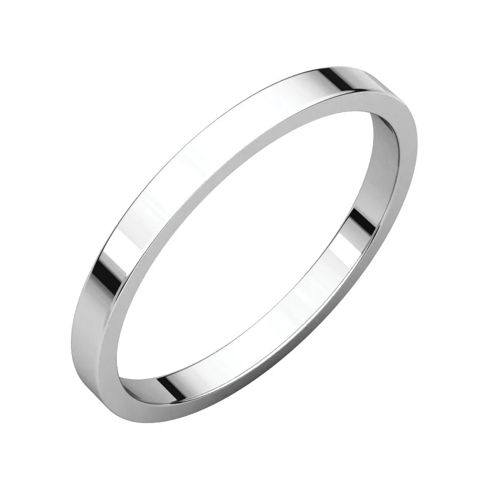 Platinum 2mm Flat Band, Size 4.5