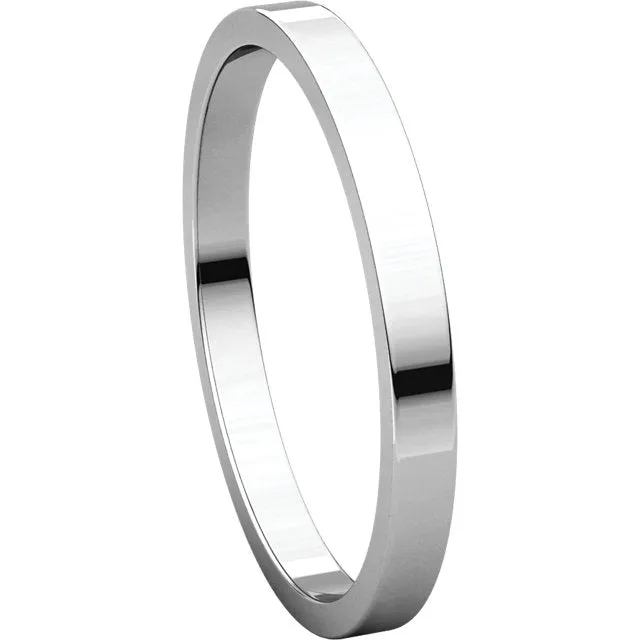 Platinum 2mm Flat Band, Size 6
