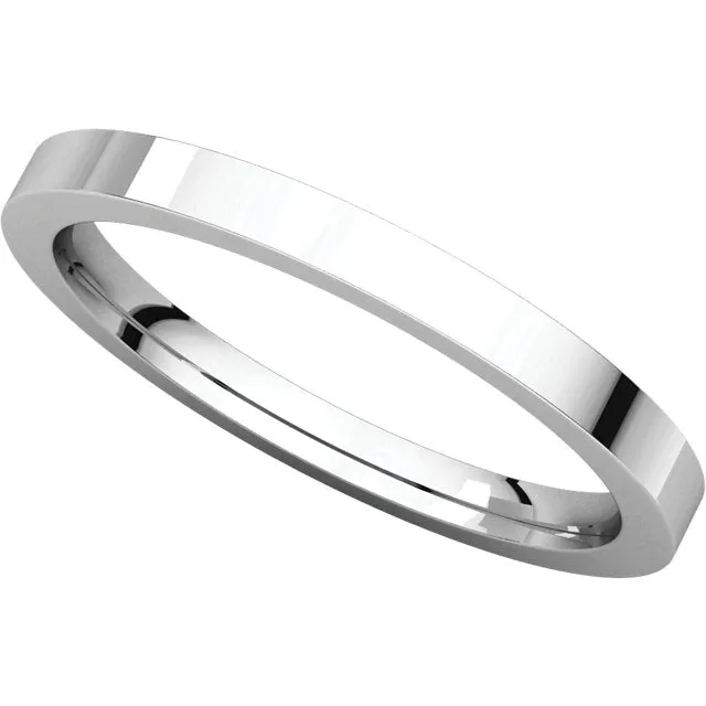 Platinum 2mm Flat Comfort Fit Band, Size 4