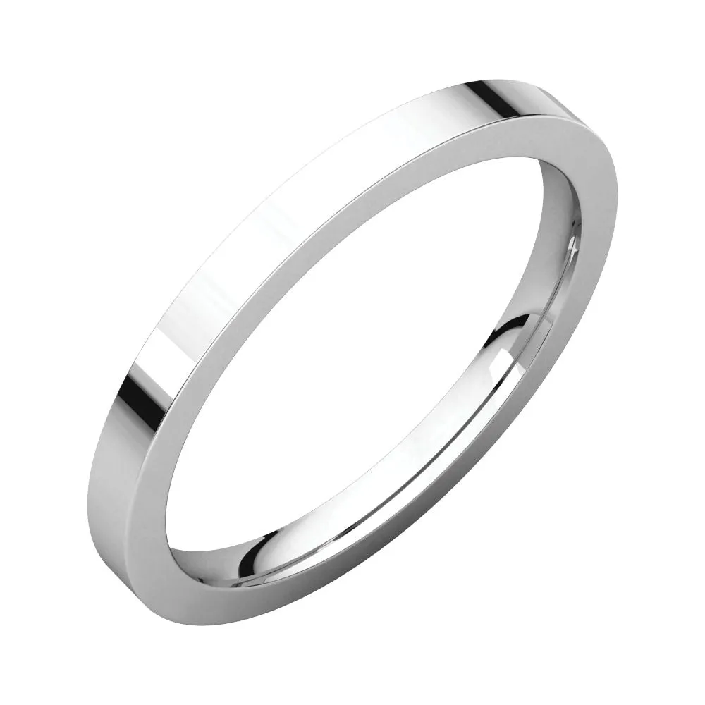 Platinum 2mm Flat Comfort Fit Band, Size 4