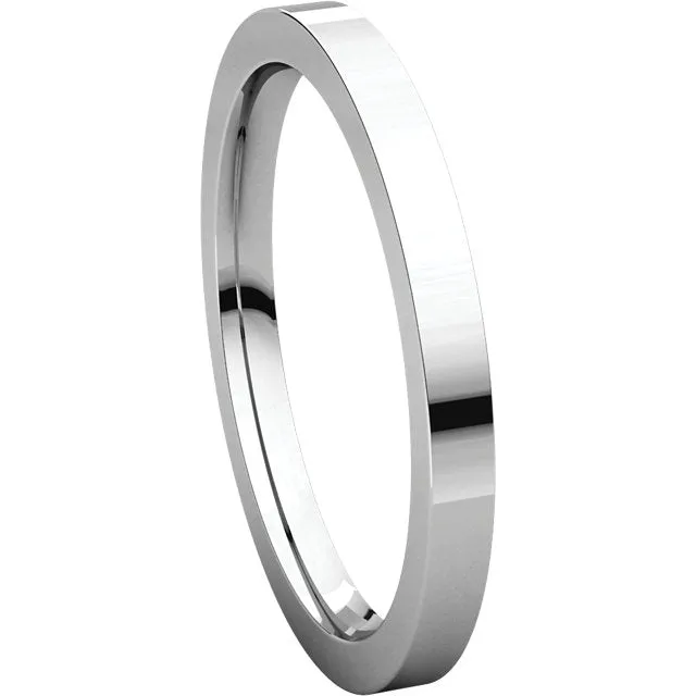 Platinum 2mm Flat Comfort Fit Band, Size 4