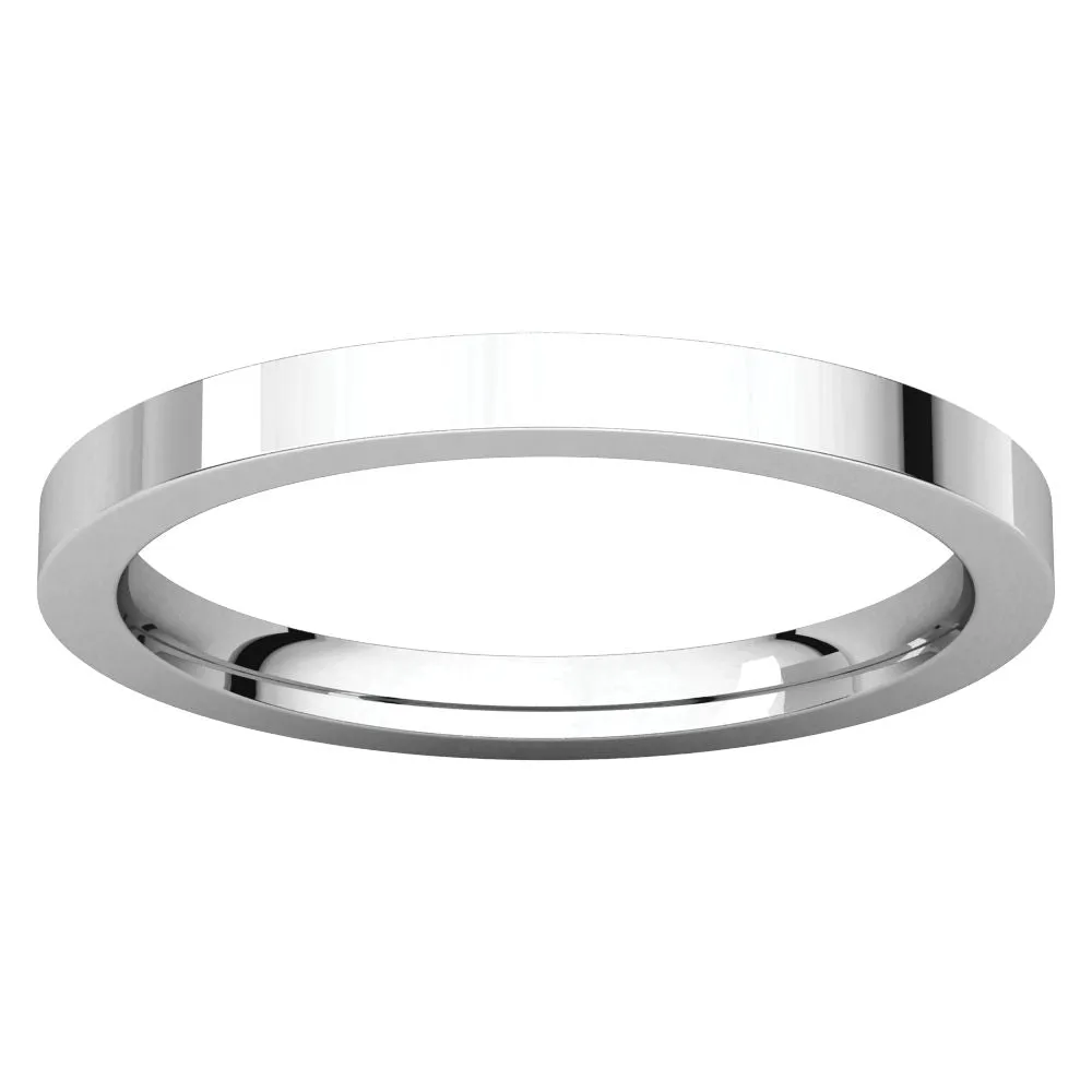 Platinum 2mm Flat Comfort Fit Band, Size 4