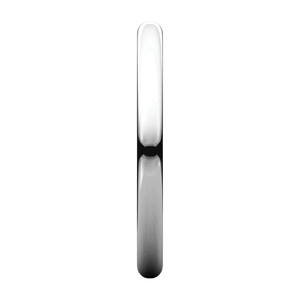 Platinum 2mm Half Round Light Band, Size 5.5