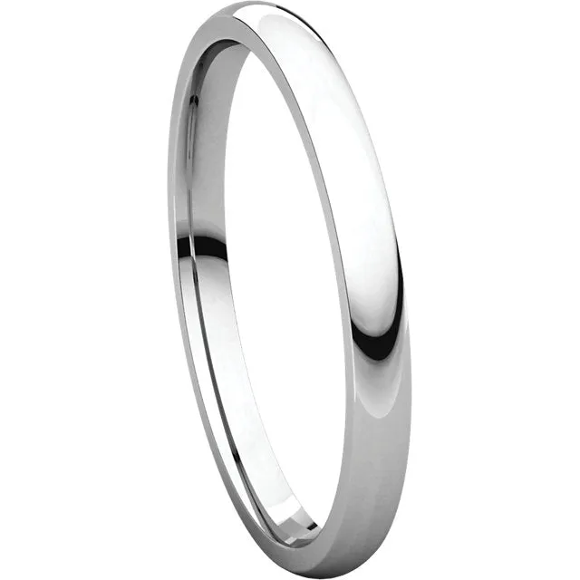Platinum 2mm Light Comfort Fit Band, Size 6.5