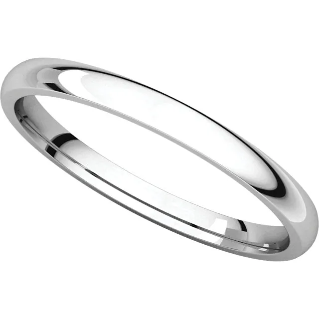Platinum 2mm Light Comfort Fit Band, Size 6.5