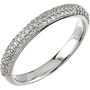 Platinum 3/8 CTW Diamond Pavé Band, Size 7
