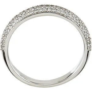 Platinum 3/8 CTW Diamond Pavé Band, Size 7