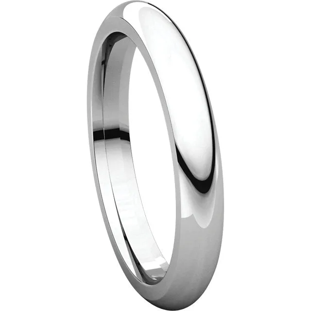 Platinum 3mm Comfort Fit Band, Size 8.5