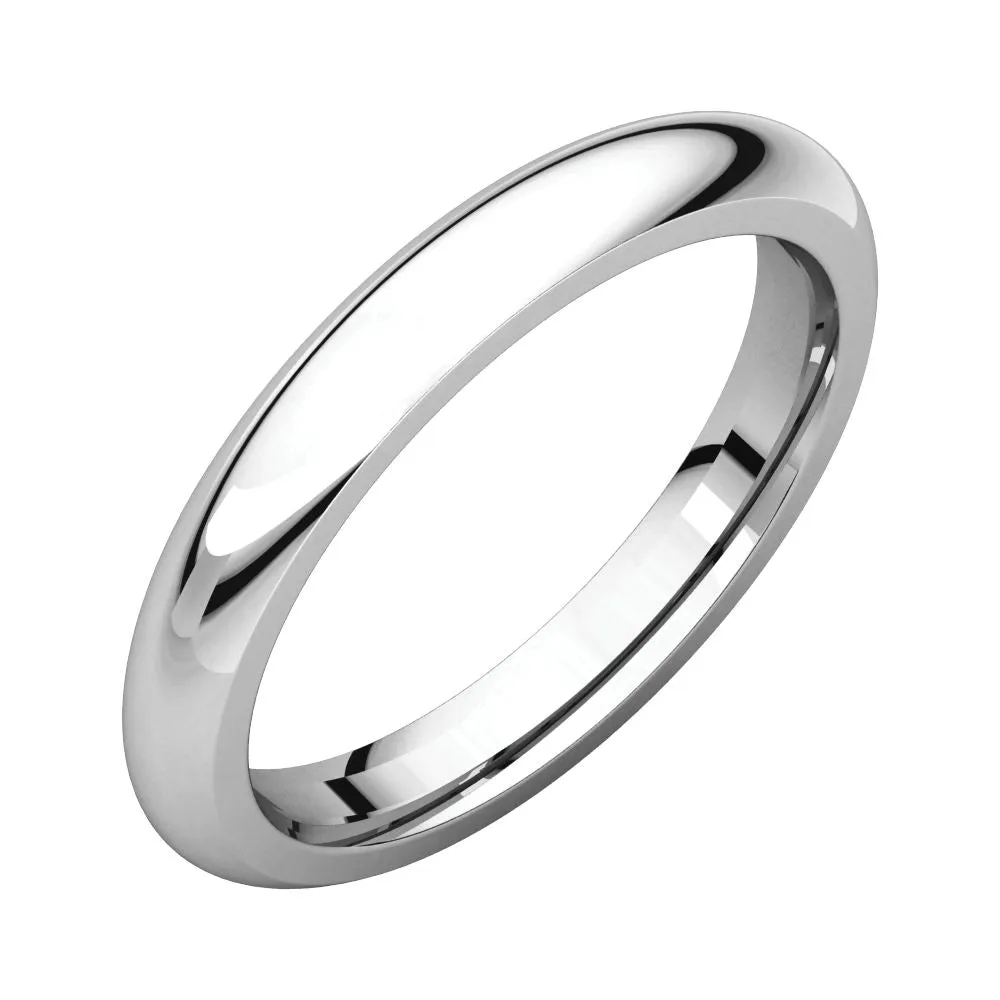 Platinum 3mm Comfort Fit Band, Size 8.5