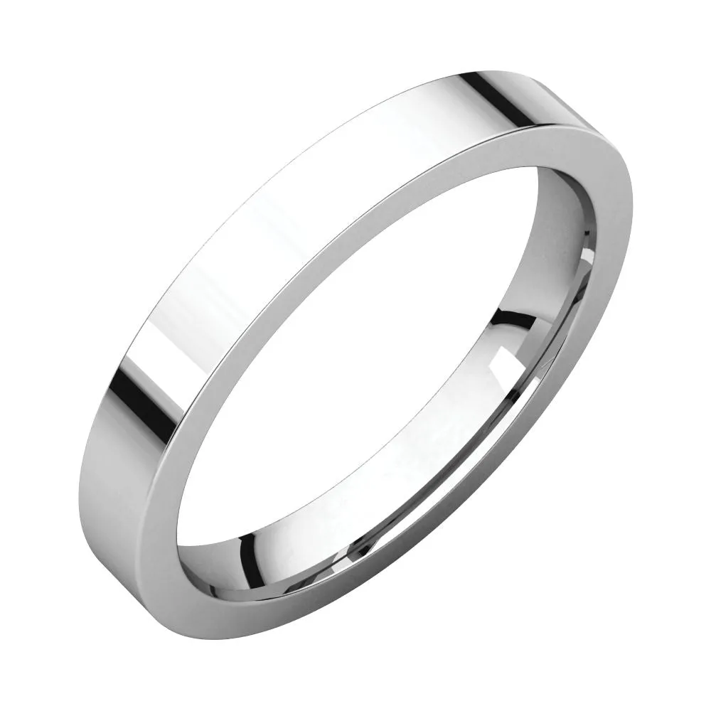 Platinum 3mm Flat Comfort Fit Band, Size 6