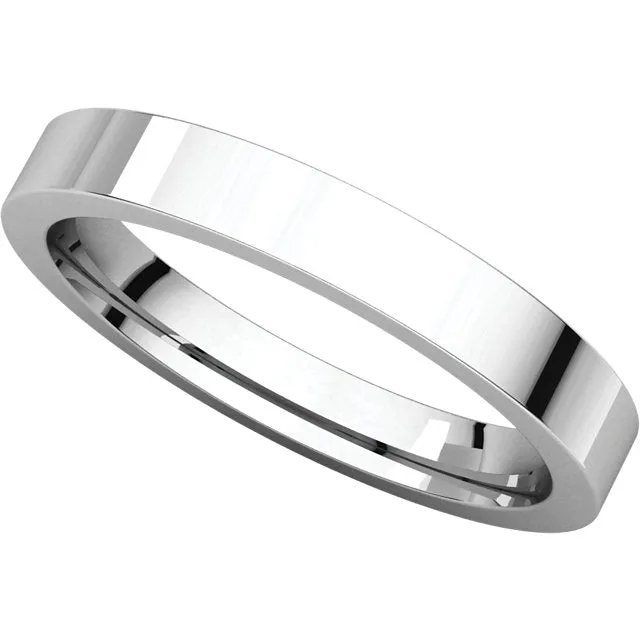 Platinum 3mm Flat Comfort Fit Band, Size 6