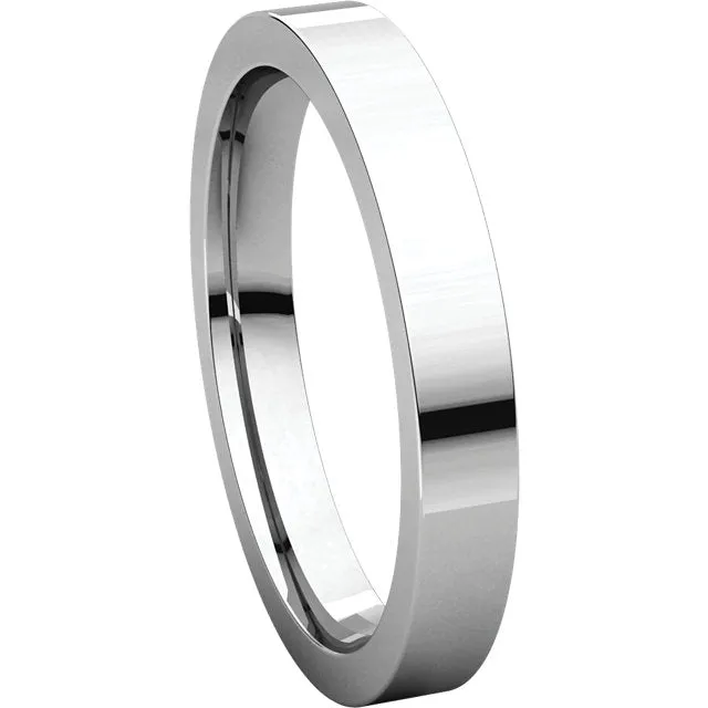 Platinum 3mm Flat Comfort Fit Band, Size 6