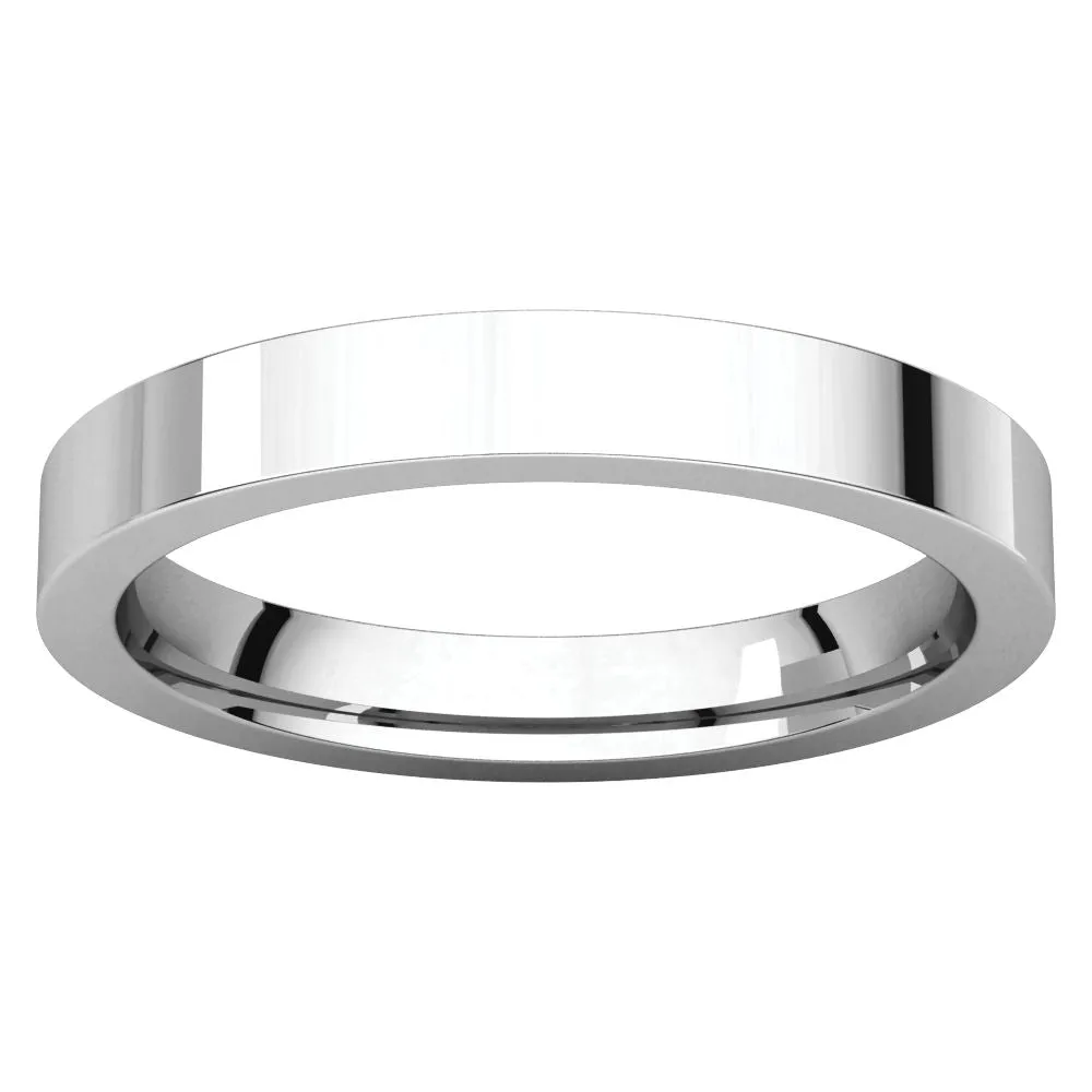 Platinum 3mm Flat Comfort Fit Band, Size 7