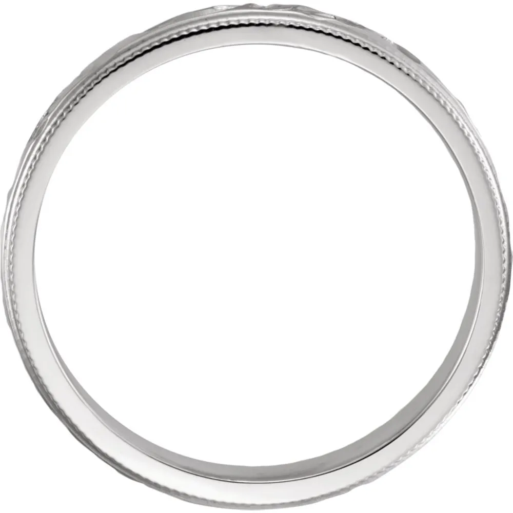 Platinum 3mm Hand-Engraved Band Size 6