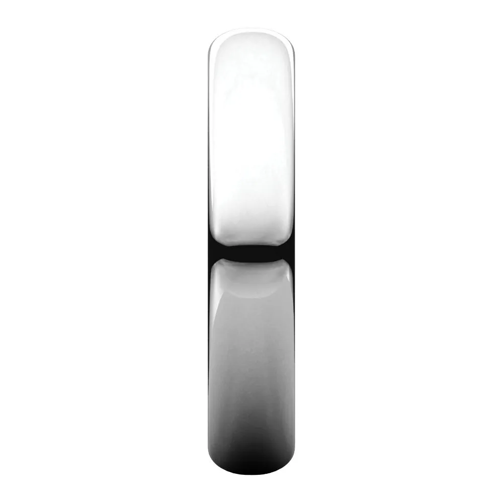 Platinum 4mm Half Round Band, Size 8