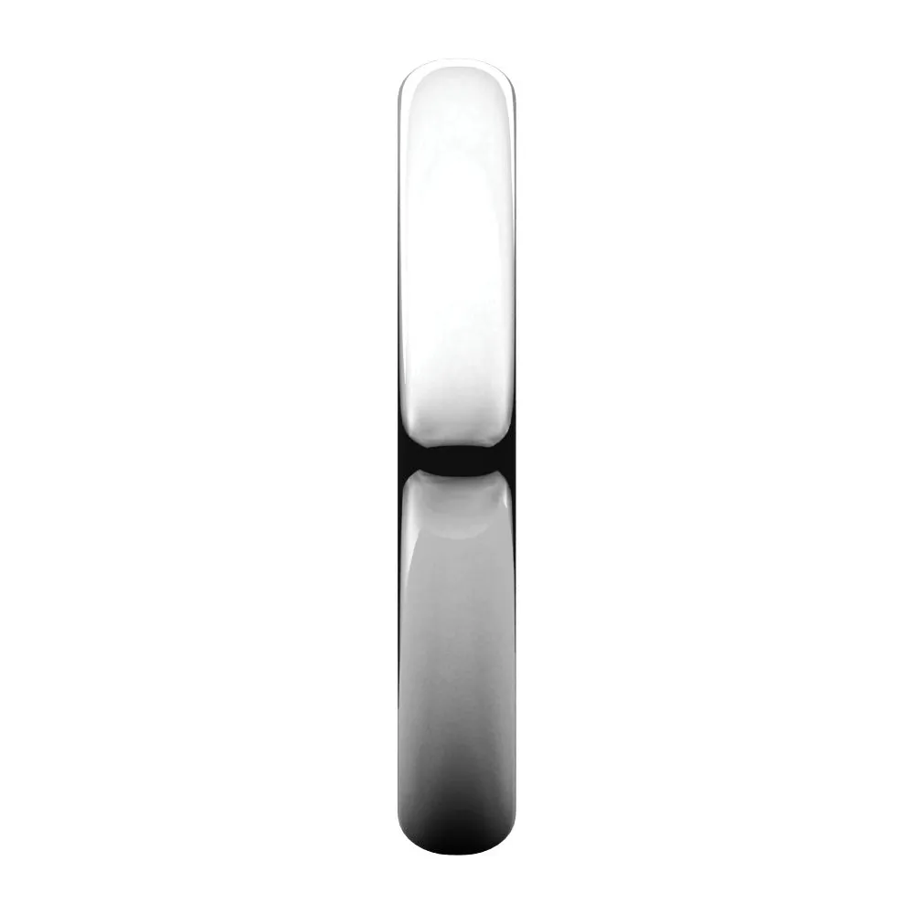 Platinum 4mm Half Round Light Band, Size 7