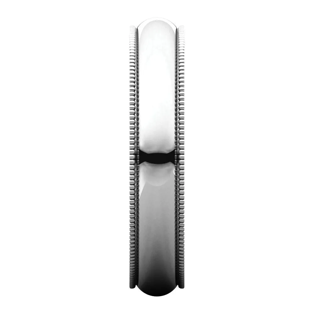 Platinum 4mm Milgrain Band, Size 10